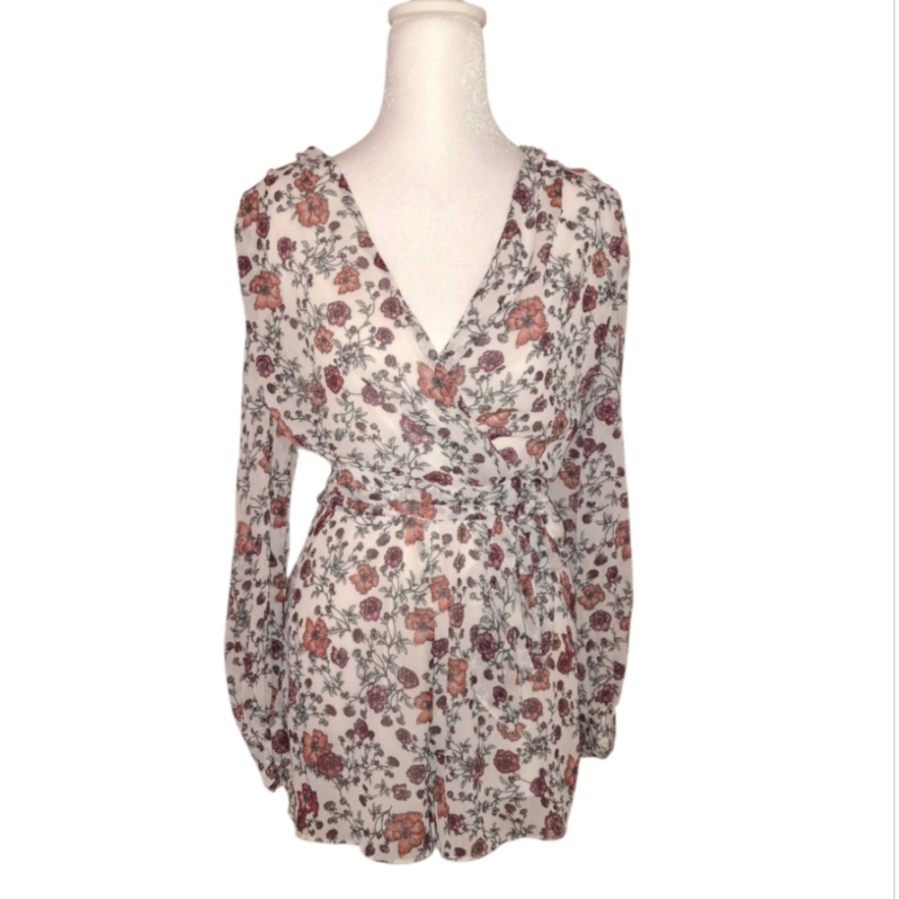 Floral Wrap Romper - Multicolor